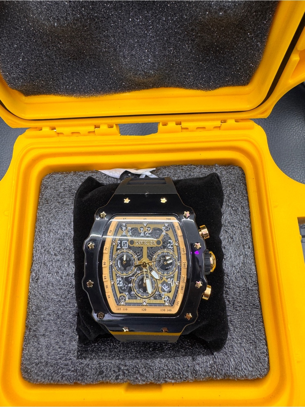 Invicta Black and Gold Chronograph Men's Watch